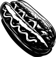 ai generiert Silhouette Hotdog schwarz Farbe nur vektor