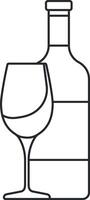Wein und Glas Symbol ohne Hintergrund vektor