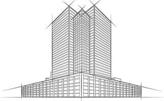 skiss av en byggnad utan bakgrund vektor