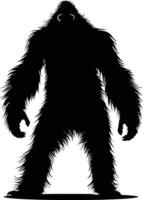 ai generiert Silhouette Yeti das mythisch Kreatur uralt Tier schwarz Farbe nur vektor