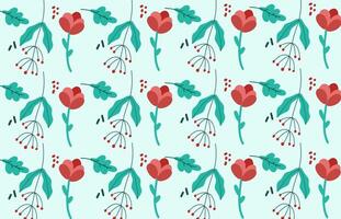 sömlös modern abstrakt blommig mönster illustration för tyg, textil, tapet, vägg dekor, förpackning design, omslag papper, tapet, bakgrund. röd och gul blommor på tropisk grön vektor