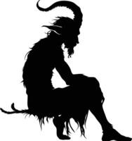 ai generiert Silhouette Satyr uralt Mythologie Kreatur schwarz Farbe nur voll Körper vektor