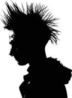 ai generiert Silhouette Punk Mann Kopf Haut Kopf schwarz Farbe nur voll Körper vektor