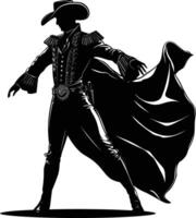 ai generiert Silhouette Matador schwarz Farbe nur voll Körper vektor