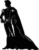 ai generiert Silhouette Matador schwarz Farbe nur voll Körper vektor