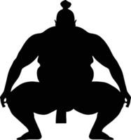 ai generiert Silhouette japanisch Sumo Athlet schwarz Farbe nur vektor