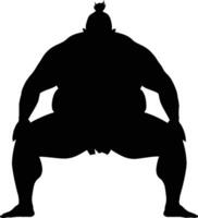 ai generiert Silhouette japanisch Sumo Athlet schwarz Farbe nur vektor