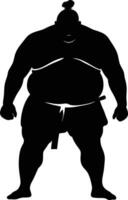 ai generiert Silhouette japanisch Sumo Athlet schwarz Farbe nur vektor