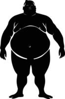 ai genererad silhuett japansk sumo idrottare svart Färg endast vektor