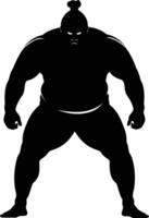 ai generiert Silhouette japanisch Sumo Athlet schwarz Farbe nur vektor