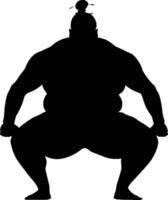 ai generiert Silhouette japanisch Sumo Athlet schwarz Farbe nur vektor