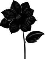 ai generiert Silhouette Blume voll Körper schwarz Farbe nur vektor