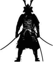 ai generiert Silhouette japanisch Shogun Krieger schwarz Farbe nur vektor