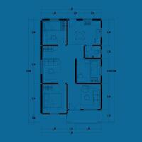die Architektur planen mit Möbel. Zuhause Fußboden planen, isoliert auf Blau Hintergrund, Lager Illustration. Vektor eps 10.