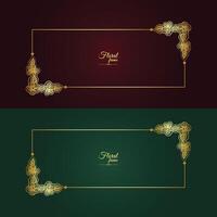 kostenlos Vektor Blume dekorativ Gold Frames und Luxus Blumen- Rahmen