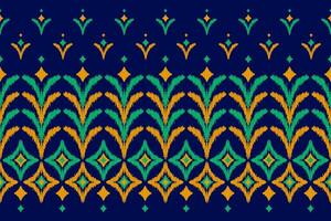 abstrakte ethnische Ikat-Kunst. nahtloses Muster im Stammes-. Aztekischer geometrischer Ornamentdruck. vektor