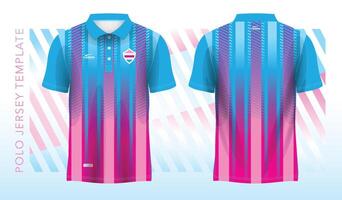 blå rosa abstrakt bakgrund och mönster för polo jersey sport design mall vektor