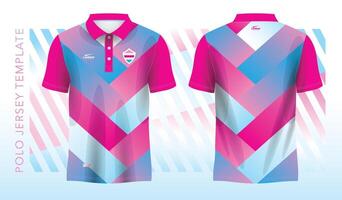 blå rosa abstrakt bakgrund och mönster för polo jersey sport design mall vektor