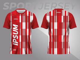 röd abstrakt bakgrund och mönster för sport jersey design och mockup. främre och tillbaka se mall vektor