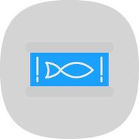 tonfisk platt kurva ikon vektor