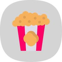 popcorn platt kurva ikon vektor