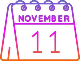 11 .. von November Linie Gradient Symbol vektor