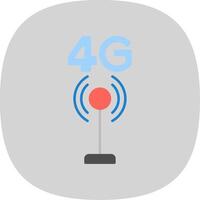 4g platt kurva ikon vektor