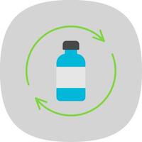 flaska återvinning platt kurva ikon vektor