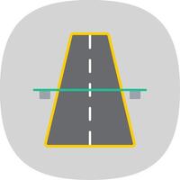 motorväg platt kurva ikon vektor
