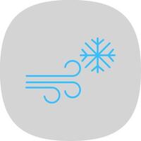 häftig snöstorm platt kurva ikon vektor
