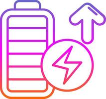 Batterie voll Linie Gradient Symbol vektor