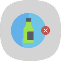Nej alkohol platt kurva ikon vektor