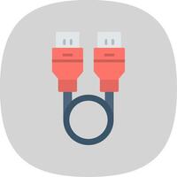 USB Kabel eben Kurve Symbol vektor