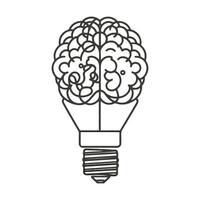 ljus Glödlampa med hjärna ikon, vektor illustration