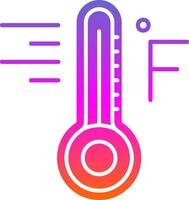 Fahrenheit glyf lutning ikon vektor