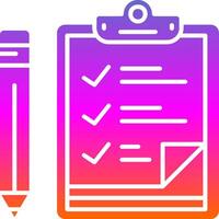 Symbol für den Glyphenverlauf der Checkliste vektor