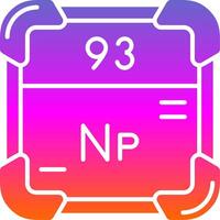 Neptunium Glyphe Gradient Symbol vektor