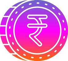 Rupee Glyphe Gradient Symbol vektor