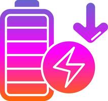 niedrig Batterie Glyphe Gradient Symbol vektor