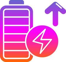 Batterie voll Glyphe Gradient Symbol vektor