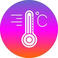 temperatur glyf lutning cirkel ikon vektor