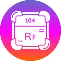 rutherfordium glyf lutning cirkel ikon vektor