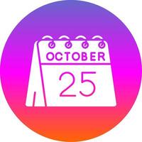 25 von Oktober Glyphe Gradient Kreis Symbol vektor