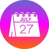 27: e av juli glyf lutning cirkel ikon vektor