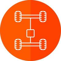 axelträd linje röd cirkel ikon vektor
