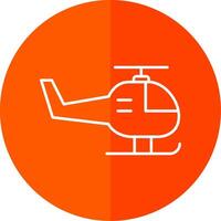 helikopter linje röd cirkel ikon vektor