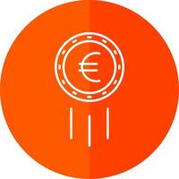 euro tecken linje röd cirkel ikon vektor