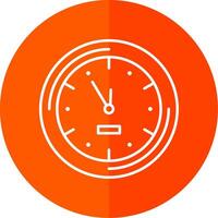 Mauer Uhr Linie rot Kreis Symbol vektor