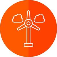 Wind Turbine Linie rot Kreis Symbol vektor