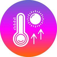termometer glyf lutning cirkel ikon vektor